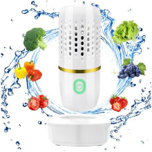 Fruit Vegetable Washing Machine,Rechargeable Cleaning Machine for Vegetables and Fruits,Portable Food Cleaner White
