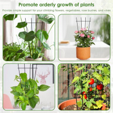 4 Pcs Garden Trellis, 16inch Plant Support with 40 Ties, Metal Indoor Trellis Decorative, Vegetables Climbing Support