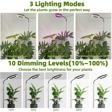160 mm Vollspektrum 72 LED Dimmbares Pflanzenwachstumslicht Vollspektrum-Pflanzenlicht Pflanzenfülllicht 3 Dimmbare Modi Timer, A