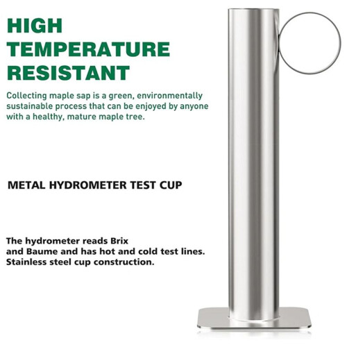 Hydrometer Test Cup Kit - Maple Syrup Density Kit, Baume and Scale, Stainless Steel Maple Syrup Kit 1