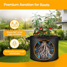 12 Peças Grow Bags 5 Gallon Planter Pots com Alças, Saco de Pano de Aeração de Tecido Não Tecido, Jardinagem para Tomate, Batata