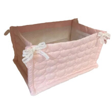 1PCS Square Storage Basket Desktop Organizer Storage Basket Home Decoration Quilted Storage Basket Cute Storage Frame,C