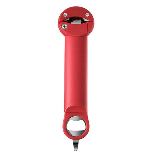 Handy Bottle Jar Easy Opener Multi-Function Kitchen Tool Multi Kitchen Tool for Jelly Jars Wine Opening Tool Red