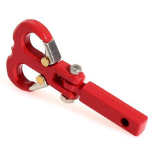 Gancho de Remolque de Metal con Forma de Cuerno de Cabra, Gancho de Rescate para Coche Modelo RC 1/10 Crawler SCX10 AT6 NT6 NT4 Rojo