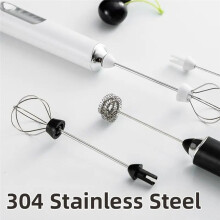 USB Electric Milk Frother,Coffee Maker Blender,Kitchen Wireless Egg Beater,Huang Cream Mixer White
