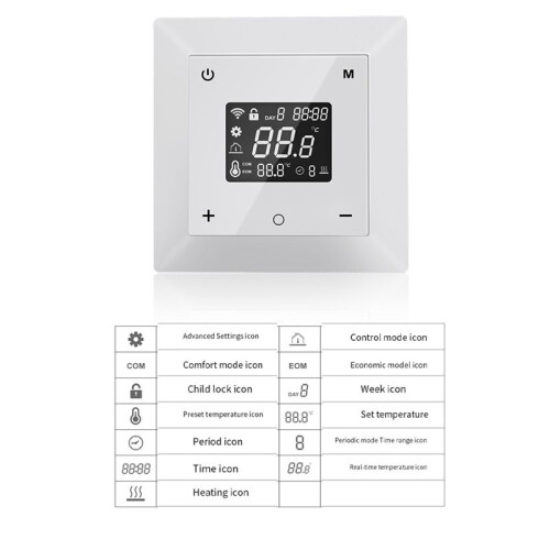 Tuya WIFI Temperature Controller LED Screen AC 220V 16A for Electric Underfloor Heating Thermostat 2