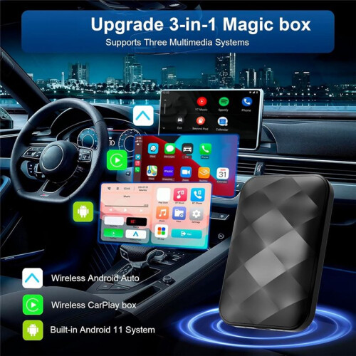 Wireless CarPlay Adapter Android Auto Wireless Adapter 2+16G Ai Box for Car, Magic Link CarPlay Support , YouTube 1