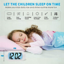 Sleek Travel Friendly Digital Alarm Clock with Easy to Read Large Numbers & Night Light Option White