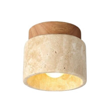 Japansk Stil Wabi-Sabi Trätaklampa E27 Varmt Ljus för Kök Hall Vardagsrum Arbetsrum Terum A