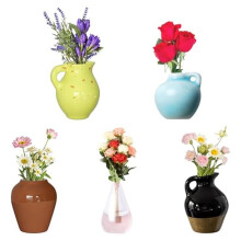 5pc Vase Fridge Magnets,Small Plant Magnets,3D Plant Vase for Refrigerator Decoration Kitchen Locker Office