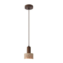 Gul Travertin Pendellampa 110-240V Japansk Wabi Sabi-Stil Pendellampa Perfekt för Sängkant, Restaurang
