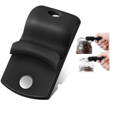 Ergonomic Handheld JarOpener - Instant Vacuum Seal Release, Fits All Magnetic Lids (Black) - Must-Have Kitchen Gadget