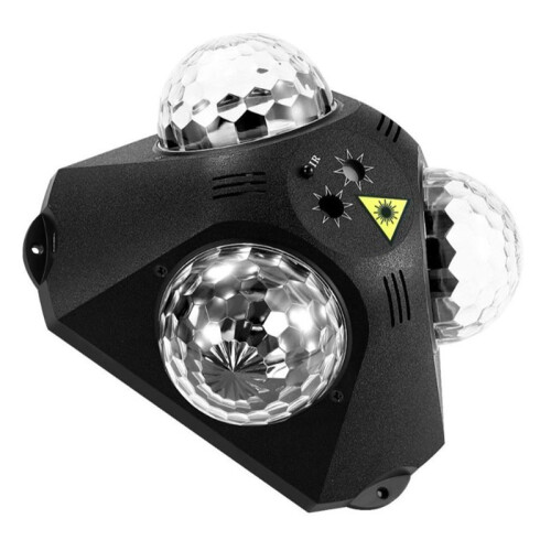Party Light DJ Three- Disco  Light with Pattern Projection and Voice-Controlled Laser Light RGB for Bar Wedding 1