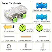 For DIY Keyestudio 4WD Aluminum Mecanum Robot Car Two-Layer Bottom Board for Robot Double Chassis Parts