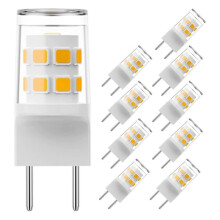 10pcs G8 Led Bulb 3W Equivalent to G8 Halogen Bulb 20W-25W, T4 Light Bulb Bi-Pin G8/GY8.6 Base, G8 Bulb Warn White 3000K