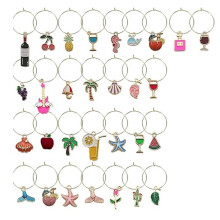 30PCS Wine Glass Charms Drink Identifiers Wine Charms for Stem Glasses Markers Glass Tags Beach Themed Party Supplies