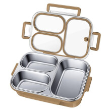 Boîte à Lunch en Acier Inoxydable à 3 Compartiments - Idéale pour L'École, le Bureau et les Activités de Plein Air B