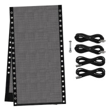 Vervangende Stoelstof met 4 Bungee-Koorden, Reparatieset voor Ligstoelstof, Gaas voor Patio, Ligstoel, Buiten, Gazon, Zwembad A