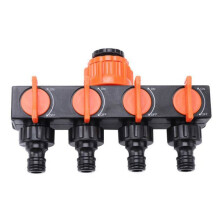 Divisor de Mangueira de Jardim, Conector de Torneira de 4 Vias, Divisor de Mangueira, Quatro Interruptores para Irrigação de Gramado