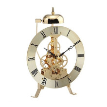 Petite Horloge de Table en Métal Vintage, Horloges de Table pour Chambre à Coucher, Bureau, Montres Mécaniques de Luxe, Montre Dorée