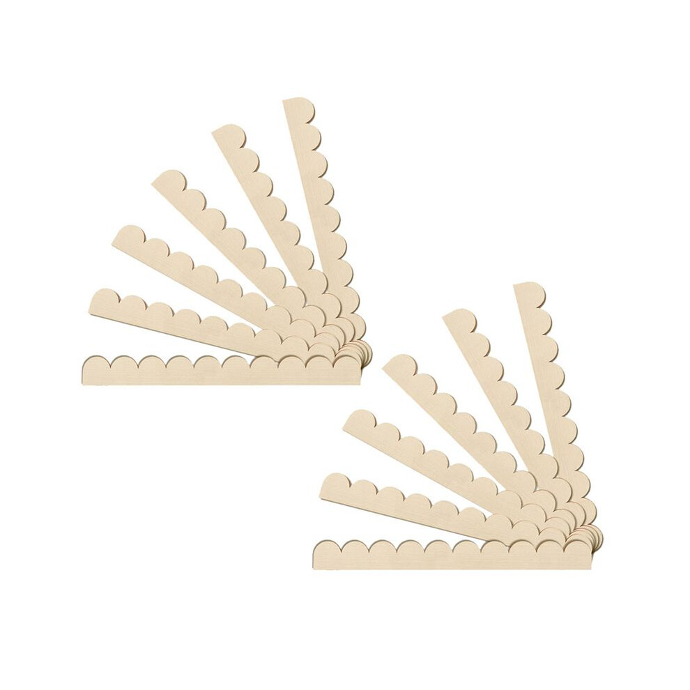 Scalloped Decorative Wood Trim Unfinished Scalloped Wooden Molding Cute Diy Moulding Trims For Cabinet Window 12Pcs 4713935088123