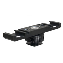 Cold Shoe Mount Adapter ExtensionBar Bracket Stand for Camera MobilePhone Vlog Video Light Triple Hot Shoe Plate Mount,B