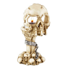 Spooky Tealight Candle Holder - Halloween Decorations Horror Skull Candle Holders - Resin Candlestick