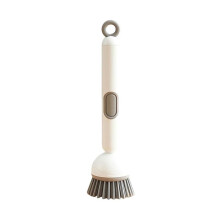 Escova de Limpeza Ajustável com Dispensador de Líquidos, Cabo de 6 Níveis, Antirriscos, para Cozinha e Utensílios de Cozinha, Branca