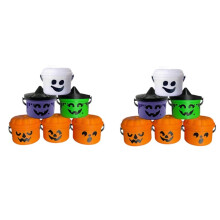 12pcs Spooky Boo Bucket Figurines Halloween Nostalgia Bucket Halloween Candy Bowl Trick or Treat Event Props