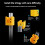 Multifunctional PLA Water Cup Bracket Compatible for Simulation Racing Flight Simulator for Aluminum Profile Yellow 3