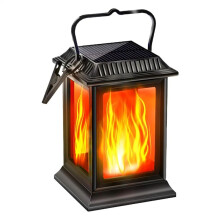 Solar Flickering Flame Lights Flickering Flame Solar Lantern Long Lasting Hangings Lamp Decorative Night Bulbs for Patio