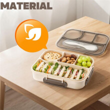 Bento Box Adult,Lunch Box Kids,4-Compartment Lunch Containers,Drop-Proof Dishwasher Safe,Lunch Box with Utensils
