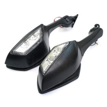Motorcycle Rearview Rear View Side Mirrors with LED Turn Signal Light for ZX-10R ZX10R ZX 10R 2011 - 2014