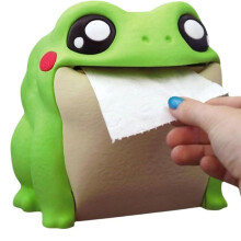 Distributeur de Serviettes de Toilette, Porte-Serviettes en Forme de Grenouille, BoîTe à Mouchoirs en RéSine ImpriméE en 3D pour Salle de Bain.