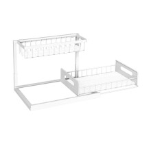 Organizer, Pull Out Cabinet Organizer 2 Tier Slide Out Sink Shelf Cabinet Storage Shelves, Storage for Kitchen Bathroom