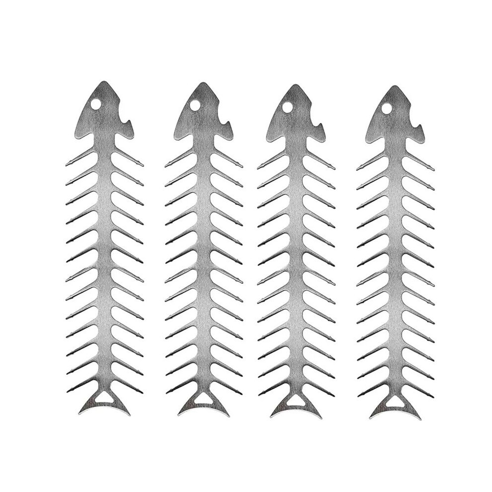 4Pcs Stainless Steel Barbecue Skewers Fish Bone Skewers Meat-Piercing Tool Bbq Utensils Grill Accessories 6033966908848