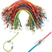 50PCS Bungee-Cords with Hooks Multicolor Short Bungee Cords with Hooks Rubber Bungie-Straps for Luggage Roof Rack