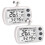 Digital Refrigerator Thermometer 2 Pack,Waterproof Fridge Thermometer, Max/Min Record Function,Timer Function White 1