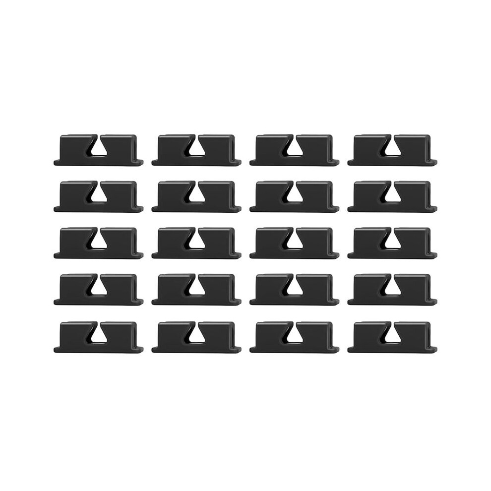 Tauoh 20Pcs Pencil Holder,Adhesive Pen Holder For Classroom Clipboard Attachment, Silicone Pencil Holder & Holder Black