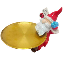 Christmas Tray Candy Dish Santa Small Figurines Trinket Tray Decorations for Home Decor Holiday Treat Cookie Nut Snack