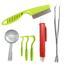 Kit de 7 outils pour retirer les tiques avec boîte de rangement, kit pour retirer les tiques, outil pour retirer les tiques, pour chiens, chats,