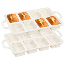 Silicone Loaf Pans with 2 Pack,Non-Stick Silicone Bread Loaf Pans for Baking,Dishwasher Safe Pan-Cream