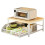 Space-Saving Kitchen Countertop Organizer with Drawer & Wire Basket - Sturdy Hardwood Shelf for Coffee Maker. White 1