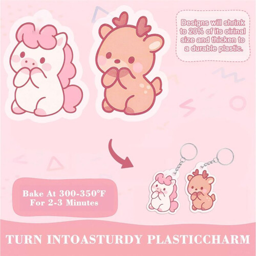 30-Pack Shrink Plastic Sheets for DIY Crafts, Keychains, Jewelry Making - 5.8 X 4.1 Inch 2