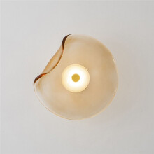 Circular Glass Wall Lamp Nordic Postmodern Bedroom Bedside Living Room Background Wall Decoration Hotel Porch Light