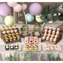 1 Set Grote Houten Displaystandaards met Verhoging voor Verkopers, Evenementen, Stapelbare Houten Cupcakestandaard, Boerderijdecoratie