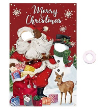 Christmas Santa Claus Photography Backdrop with Snowman Design for Festive Party Decor Xmas Background Party Decoration