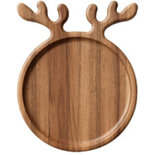 Christmas Wood Plate for Food, Elegant Wooden Dinner Plate, Festive Decor, Large