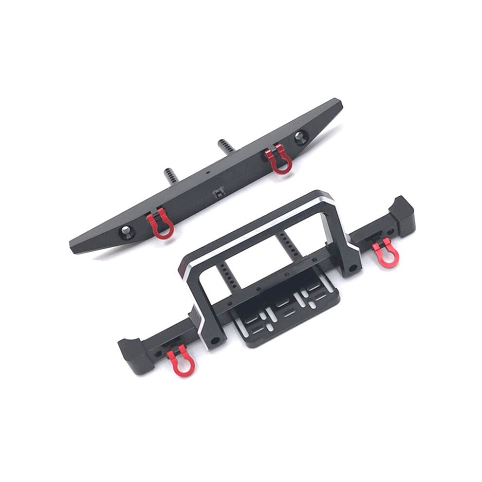 Tauoh Black Metal Front Rear Bumper For 1/10 Rc Crawler Car Mn999 Mn222 Trx4 Scx10 90046 90047 Rc Car Upgrade Parts