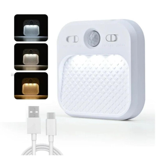 Motion Sensor LED Night Light  Motion Sensor Night Light Lamp USB Rechargeable Magnetic Wall Lamp 3 Color Modes 1